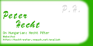peter hecht business card